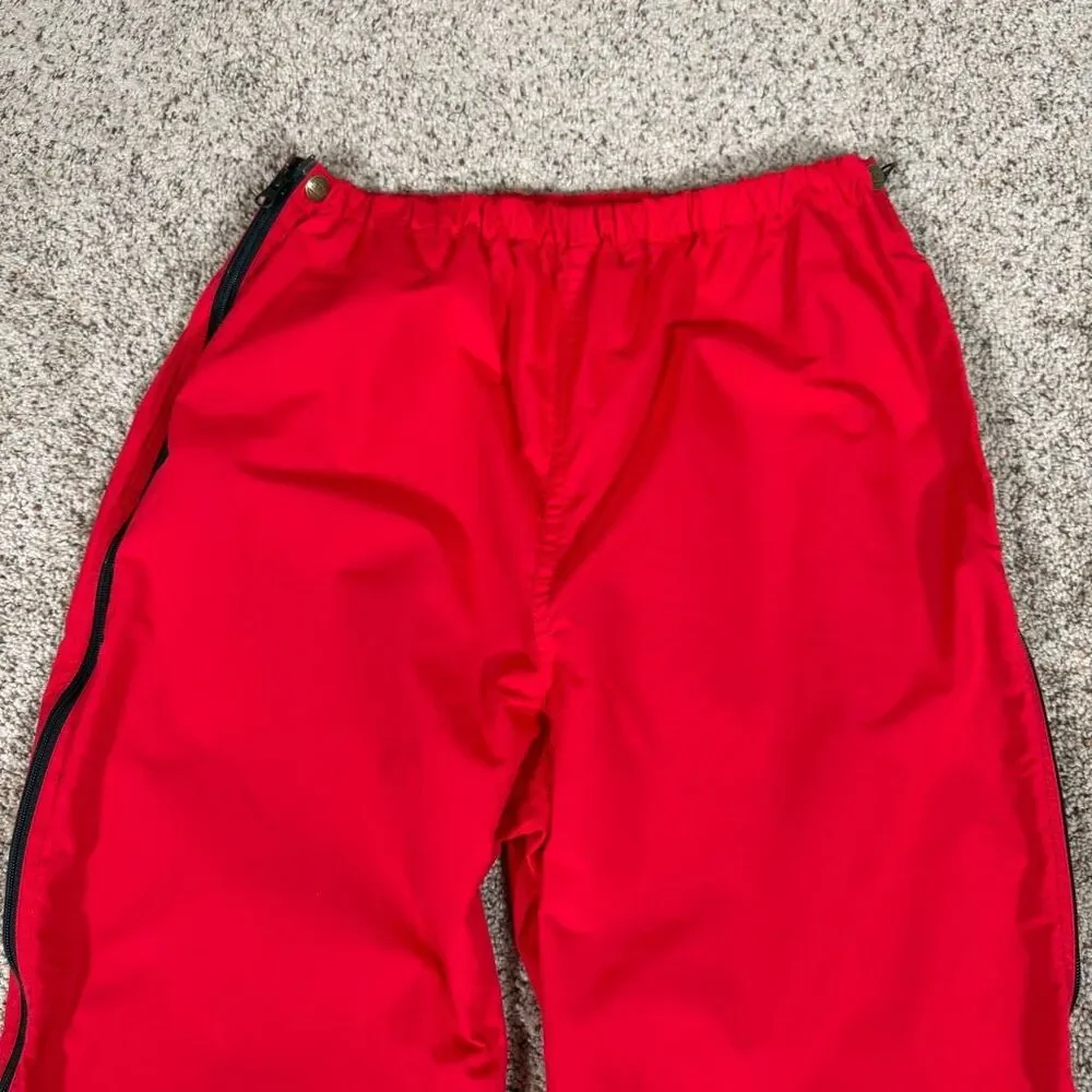 L.L. Bean Mens Full Side Zip Red Hiking Climbing Nylon Windbreaker Pant Medium